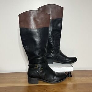 Women's‎  Rampage Iakopa Black & Brown Mid-Calf Tall Riding Boots Size 8 M